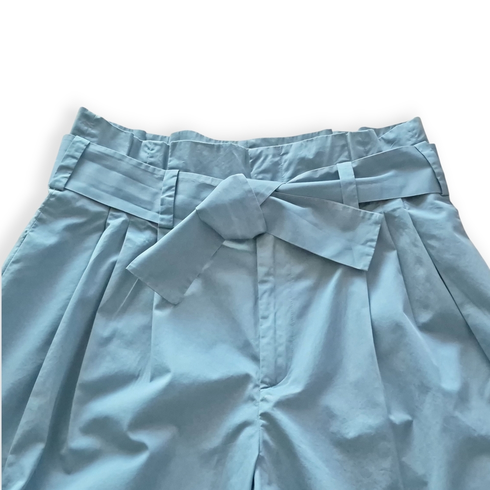 Zara Cropped Twill Paperbag Waist Pants Sz L - Picture 4 of 8